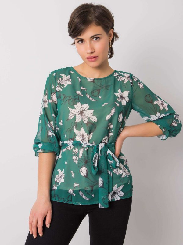 Dark green blouse Louise