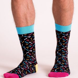 Black Pattern Men's Socks