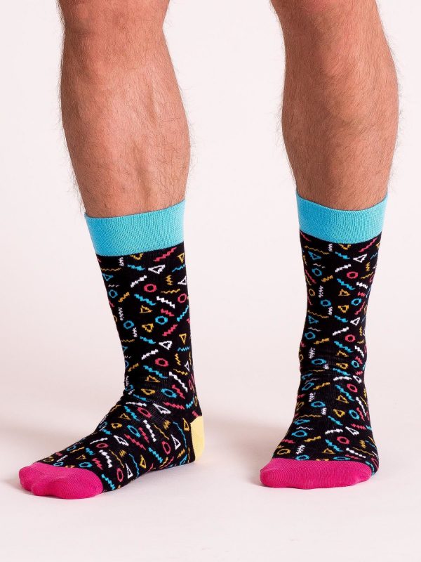 Black Pattern Men's Socks