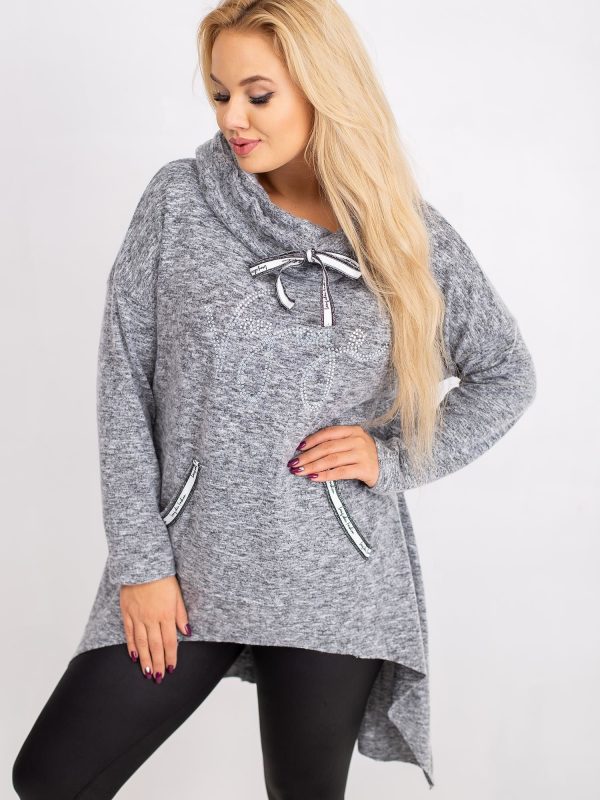 Gray Plus Size Sweatshirt Season