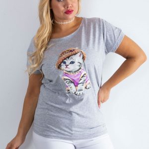 Grey t-shirt Glory PLUS SIZE