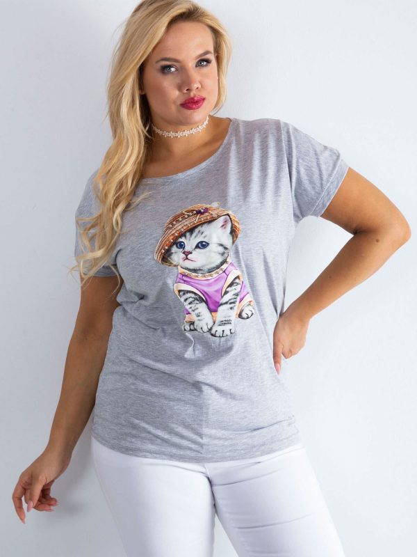 Grey t-shirt Glory PLUS SIZE