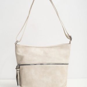 Beige bag with zipper