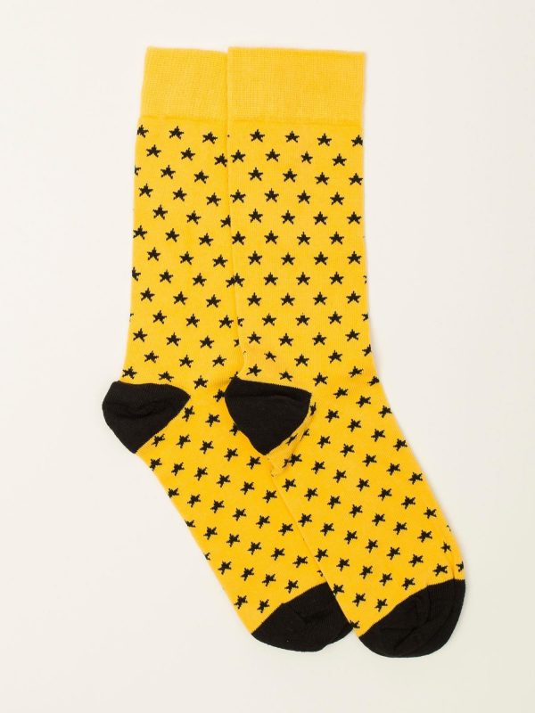 Yellow star men's socks