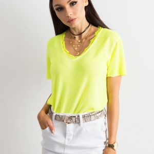 Fluo Yellow Short Sleeve Blouse