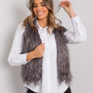 Dark Grey Moncalieri Women's Fur Vest OCH BELLA