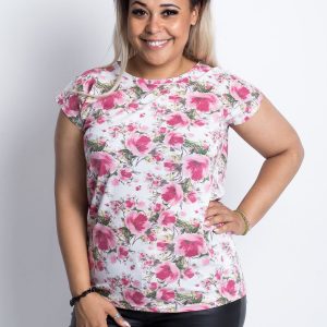 White and pink t-shirt PLUS SIZE