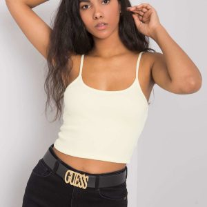 Pale Yellow Short Top Chelo RUE PARIS