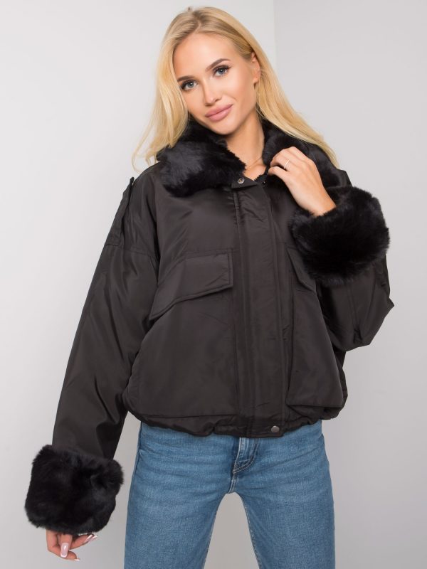 Black jacket with fur Zohra