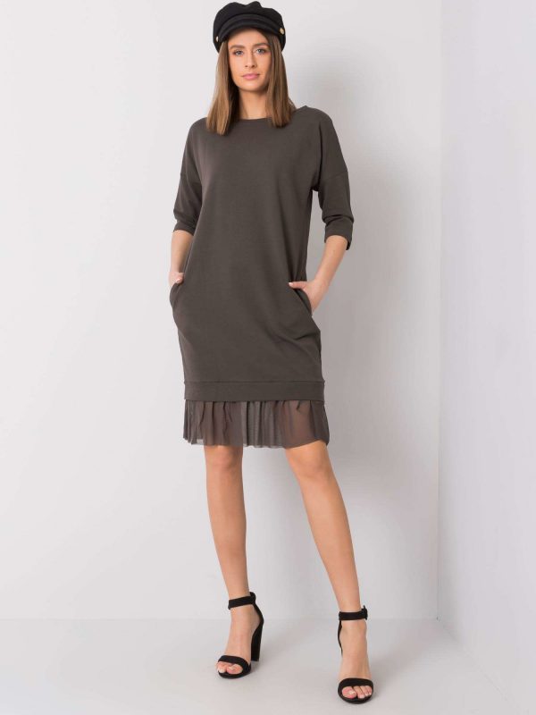 Dark khaki Yvonne dress