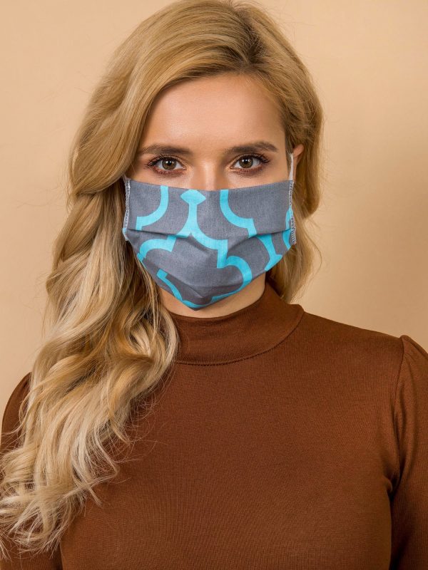 Grey-blue reusable face mask