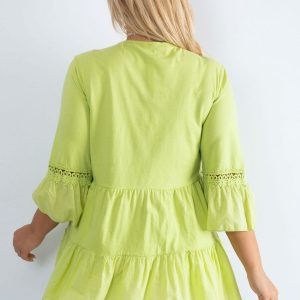 Light green boho tunic with frill PLUS SIZE