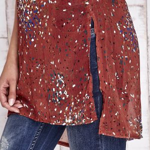 Brown tunic mist with applique