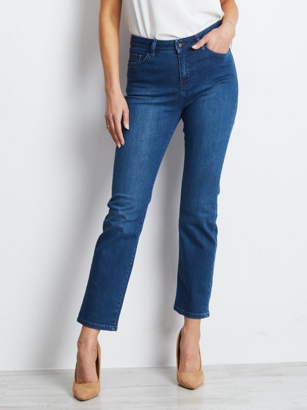 Dark Blue Straight Jeans