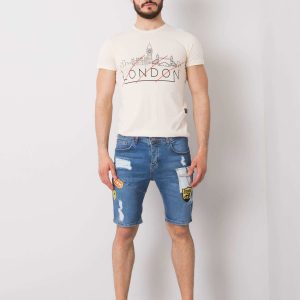 Blue denim shorts for men Justin