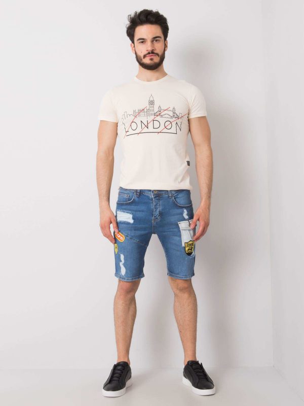 Blue denim shorts for men Justin