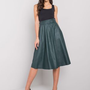 Dark Green Gerrie Leatherette Skirt