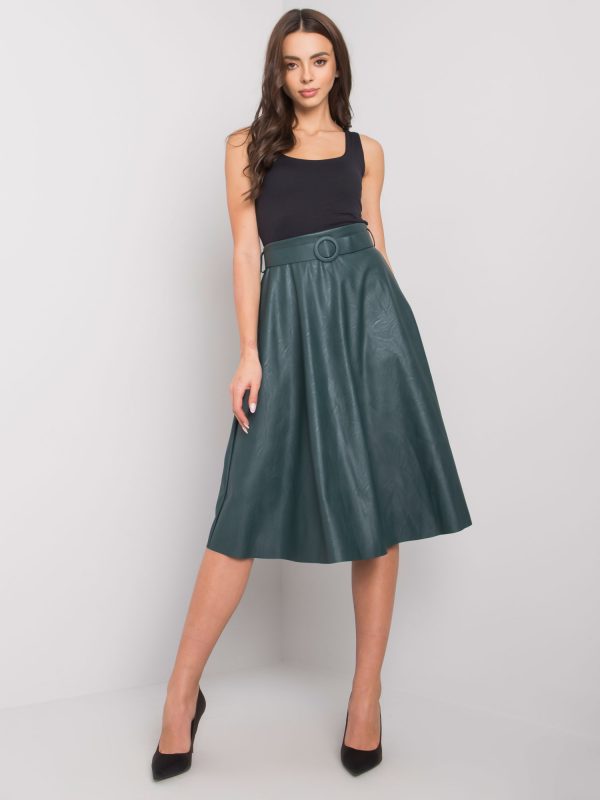 Dark Green Gerrie Leatherette Skirt