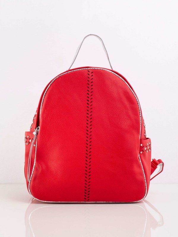 Red Eco Leather Backpack