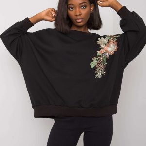 Black sweatshirt with Nour applique