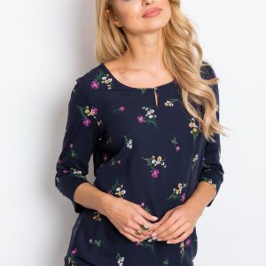 RUE PARIS Navy blue blouse Lawrence