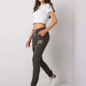 Dark khaki sweatpants with Althea pockets