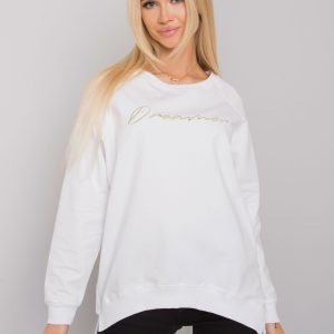 White sweatshirt for women with inscription Newcastle RUE PARIS