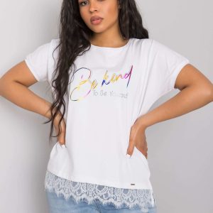 White Plus Size Blouse with Madge Lace