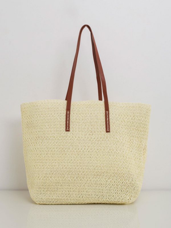 Cream Braided Shopper Bag