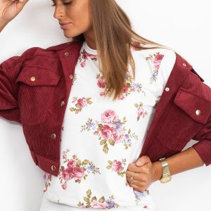 Sweatshirt with pink flowers