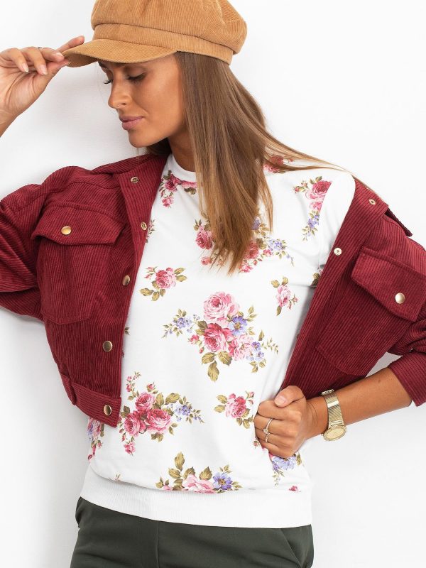 Sweatshirt with pink flowers