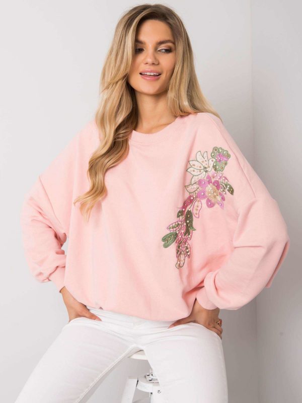 Light pink sweatshirt with Nour applique