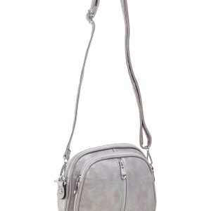 Silver ladies handbag with pockets