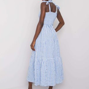 Michel's blue checkered dress RUE PARIS