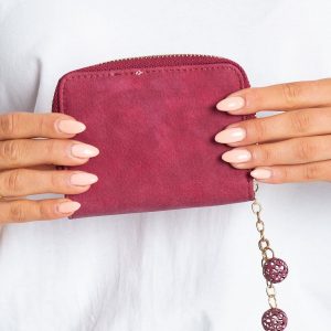 Burgundy eco-leather wallet