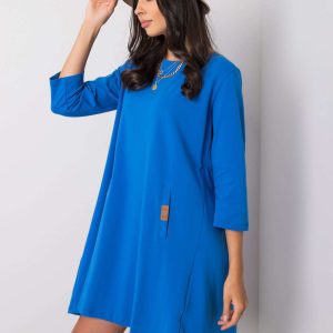 Dark Blue Dalenne Round Neck Dress