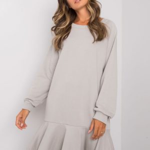 Grey dress with ruffle Perrine