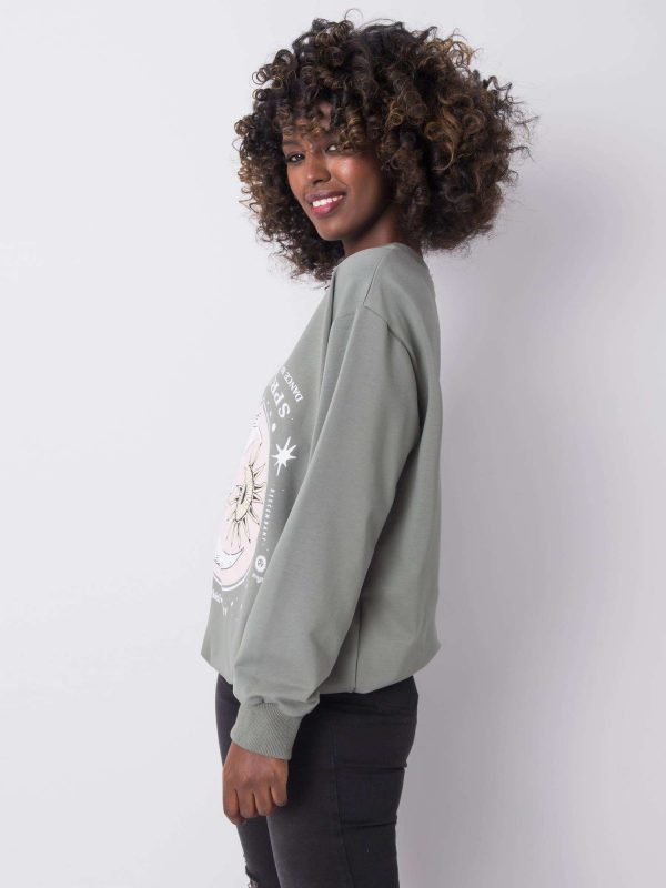 Khaki Trisha print sweatshirt