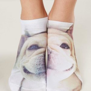 Printed Cotton Short Socks