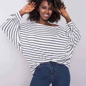 White and black striped blouse Felicity RUE PARIS