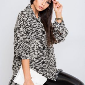 RUE PARIS Black and white Felicity sweater