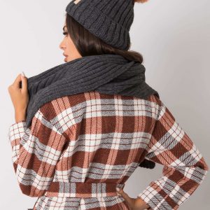 Graphite winter set with hat and scarf Rubby RUE PARIS