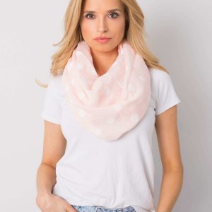 Pale pink scarf with peas