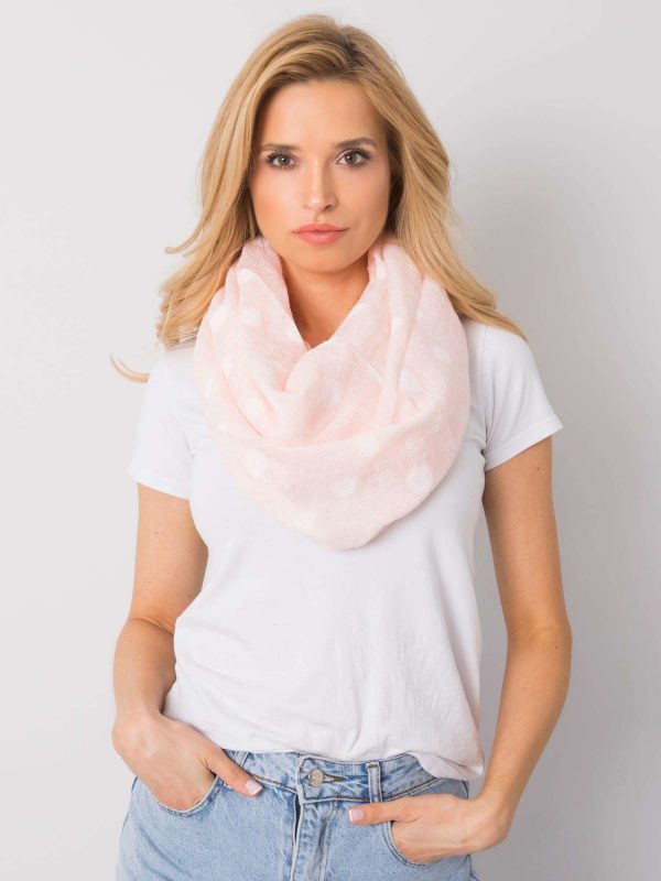 Pale pink scarf with peas