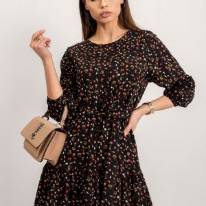 RUE PARIS Black Hefney dress