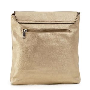 Golden handbag with lapel