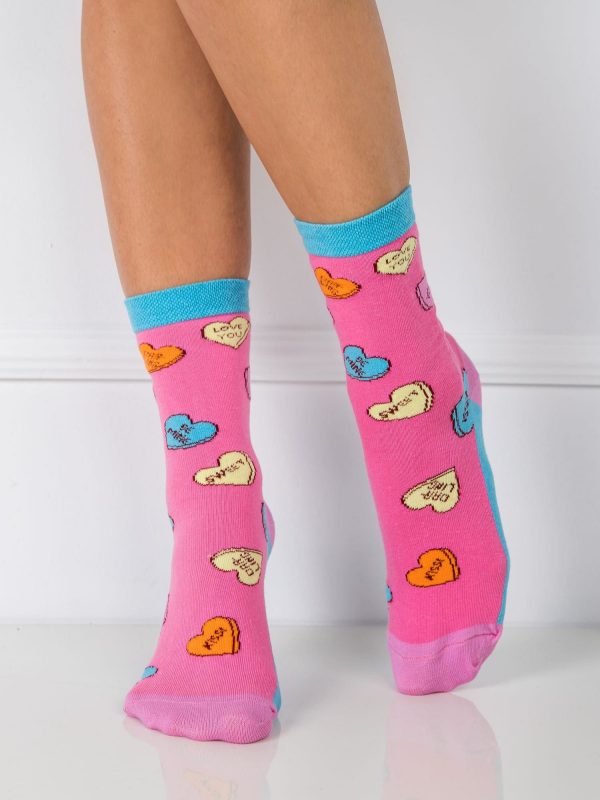 Pink Cotton Ladies Socks