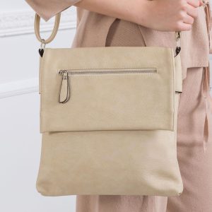 Light Beige Eco Leather Messenger Messenger