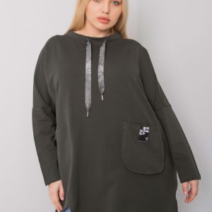 Dark khaki cotton tunic plus size Redmond