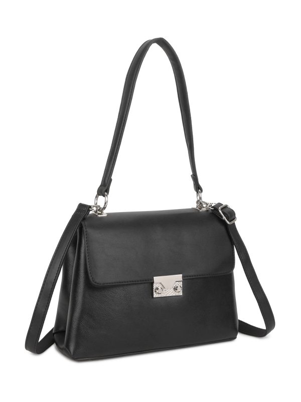 LUIGISANTO Women's Black Shoulder Bag